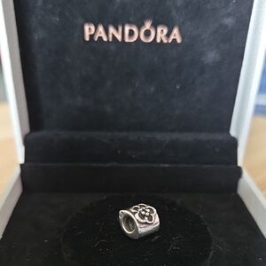 Pandora Sterling Silver Daisy Flower Eye Shaped Bead Charm